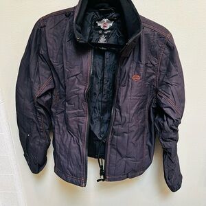 Harley-Davidson Dark Jacket with Orange Stitching